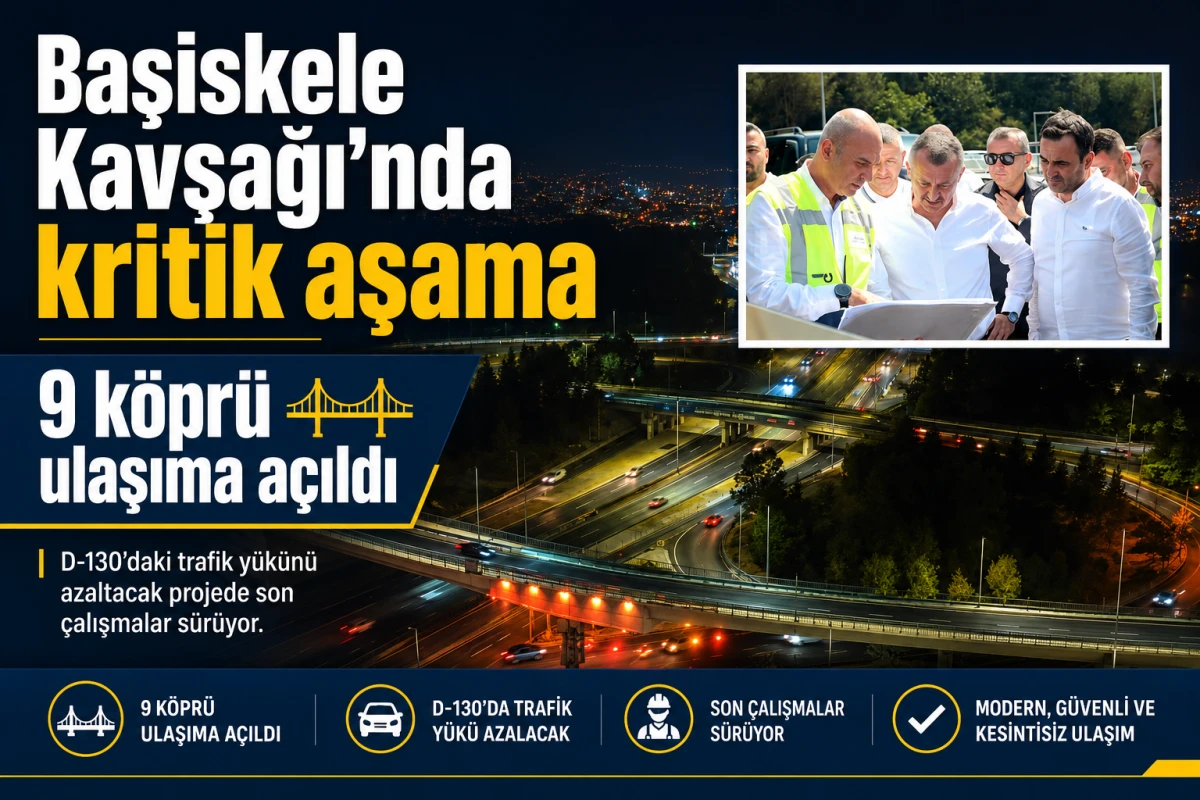 Başiskele Kavşağı&rsquo;nda 9 k&ouml;pr&uuml; a&ccedil;ıldı, sıra son bağlantılarda