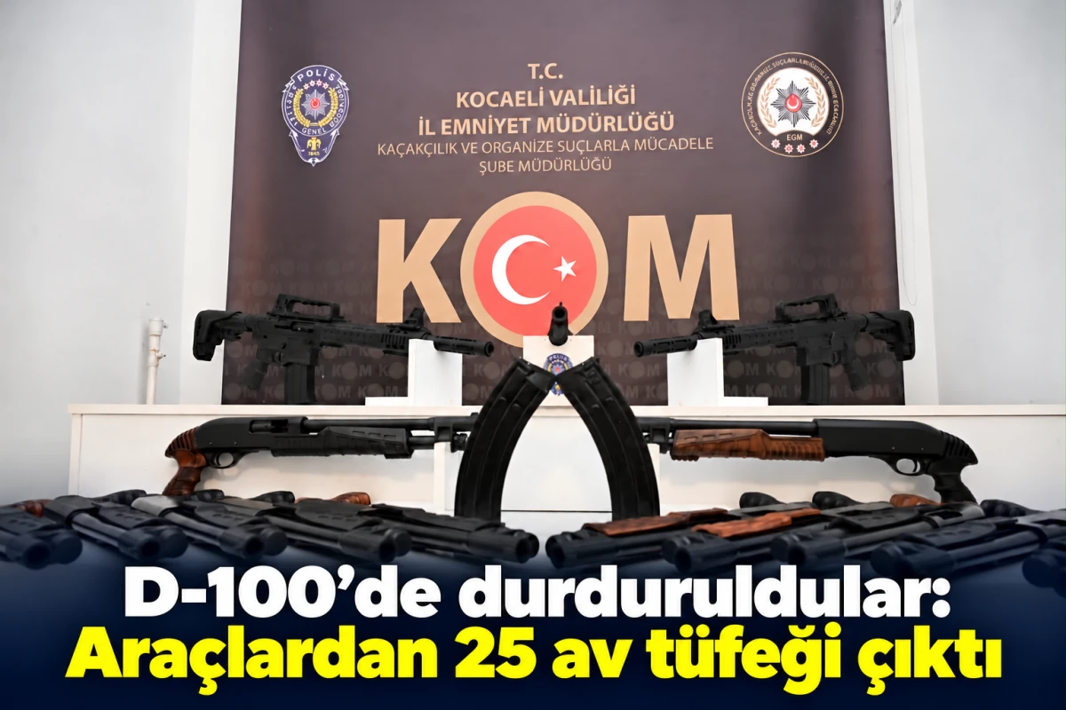 D-100&rsquo;de durduruldular: Ara&ccedil;lardan 25 av t&uuml;feği &ccedil;ıktı